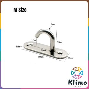 Klimo Stainless Steel Ceiling Mount Hooks Wall Boat Garage Hammock Hanger Ring Plate Mount 1Pc