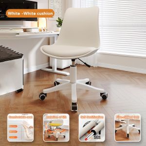 Computer Chair With Wheels & Leather Seat Ergonomic Chair Adjustable Office Chair Study Chair