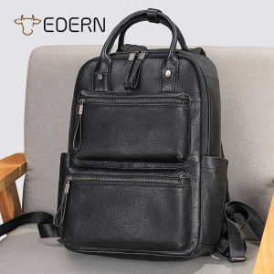 Ba lô da thật sức chứa lớn mới cho nam 13.3 inch Ba lô đi học da bò thường ngày thời trang Túi đựng máy tính xách tay Ba lô du lịch nam