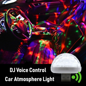 USB LED Car Atmosphere Lights / MINI Portable Disco Birthday Party Decoration Light / DJ LED RGB Colorful Music Sound Auto Interior Decorative Lamp / Club Disco Magic Stage Effect Lights