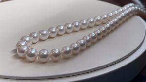 Montagne Jewelry Natural 9-10mm High Quality Pearl Necklace White Pearl Chokers