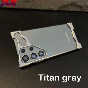 [JLK] Metal Frameless Titanium Alloy Phone Case for Samsung S24 Ultra S23 Plus S23+ S24+ Metal Shaped Lens Protective Film Antidrop Protective Case
