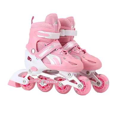 Inline Row Roller Skates Skates Adjustable Suitable Kids Roller Blades For Beginners 4 Wheel Roller Skates