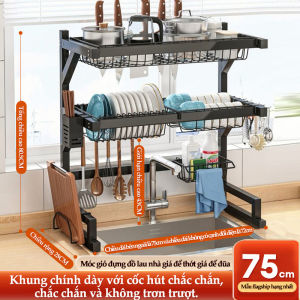 Kệ đựng bát đĩa MIKI Trên Bồn Rửa Bát Cao Cấp Đa Năng Kệ Để Chén Đĩa Thông Minh Sơn Đen Tĩnh Điện kệ chén đa năng 1/2 Tầng