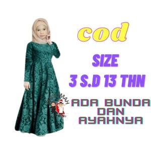 Muslimah Leza Kid - Gamis Syari Muslim Anak Tanggung Perempuan Terbaru 2021 Kekinian Lebaran Modern Murah Full Brukat