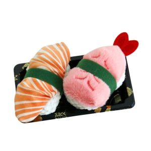 FLYING 2Pcs/Set Interactive Sushi Cat Toys Chew-resistant Crinkle Sound Catnip Cat Toy Bite Resistant Cat Chew Plush Toy Pet Supplies