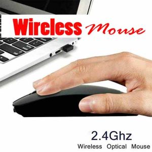 1000 DPI USB Optical Wireless Mouse for Computer - 2.4G Receiver Super Slim Stylish Mouse for Pc/Laptop Home Office Mice