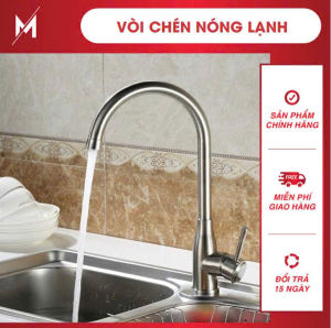 Vòi Rửa Chén inox 304 Nóng Lạnh Thiết Kế Tròn Uốn Cong Xoay 360 Độ – Linh Hoạt và Tiện Lợi Cho Mọi Công Việc Bếp.