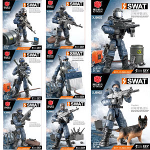 ของเล่น บล็อกตัวต่อ ทีมหน่วยสวาทสายฟ้า ทหารจิ๋วที่มีข้อต่อครบ ชุดแปดกล่อง เข้ากันได้ดีกับตัวต่อเลโก้