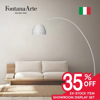 [KLS Lighting - Clearance] Fontana Arte 4187BI Carmen Floor Lamp with Diffuser E27 White Color