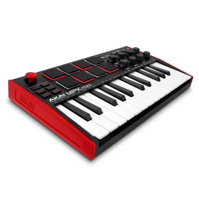 Akai Professional MPK Mini MK3 25 Key USB MIDI Keyboard Controller With 8 Backlit Drum Pads 8 Knobs Music Production Software and Native Instruments Sound Package (NKS Integration)