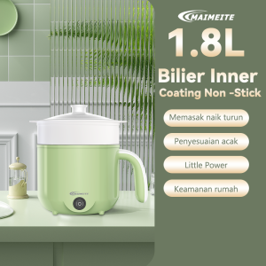 MAIMEITE Panci Listrik Multifungsi  2 in 1 Waktu Janji Temu Penyesuaian Api Anti Lengket Liner Nano Porselen Free Steamer