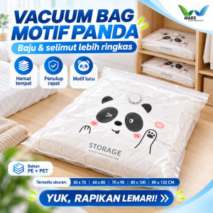 WARS Plastic Bag Vacum Motif Panda Tempat Penyimpanan Baju Selimut Vakum Kedap Udara