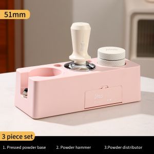 BINCOO Coffee Tamper Set Tamper Base Coffee Powder Hammer Set Coffee Storage Base Italian Utensils 51/58MM