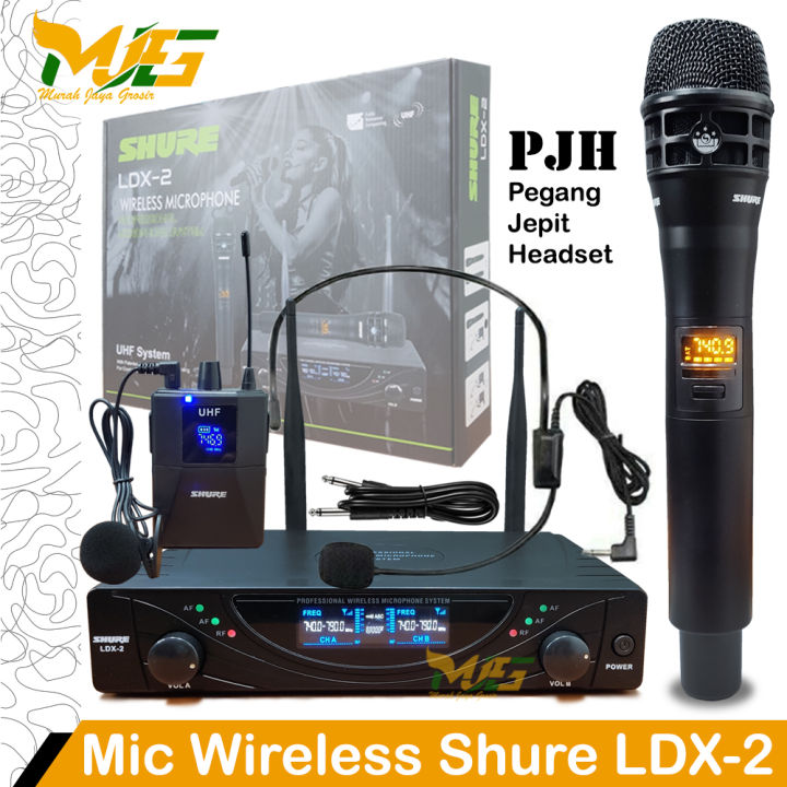 Mic Wireless Shure LDX-2 PJH Microphone Handle Mik Jepit Clip On
