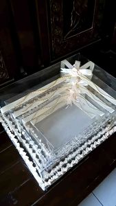 BOX KOTAK SESERAHAN HANTARAN NIKAH TUTUP MIKA ISI 4 BOX MODEL PITA DAN SIKU TILE BUTTERFLY