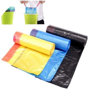 BY677 Plastik Sampah Roll Kantong Plastik Sampah Roll Dengan Tali Simpel Per PC