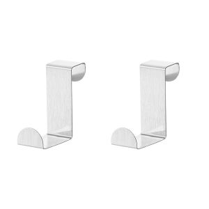 2Pcs/Set Stainless Steel Storage Holder Rack Hook Kitchen Cabinet Clothes Hanger Living Room Sundries Z Shape Hook Behind Door