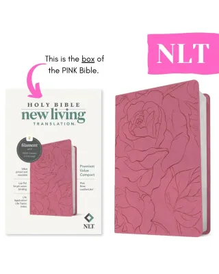 New Living Translation (NLT) Premium Value Compact Bible Filament Enabled Edition (Pink Rose Leatherlike Old and New Testaments) Slipcase with slight folds book no damage