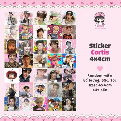 Set 70 sticker niêm phong BTS CORTIS WONYOUNG dễ thương - Đã cắt rời - Tem dán 4x4cm Midi Corner