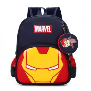 ZEEMIN Christmas Anime Marvel Backpack Anime Figure Spider Man Iron Man Shoulder Bag Travel Schoolbag for Children Super Heroes Pupil School Bags