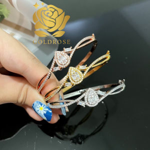 Gelang Air ELEGANT titanium Lapis Emas 18k ANTI KARAT crystal swarovski perhiasan bangle wanita