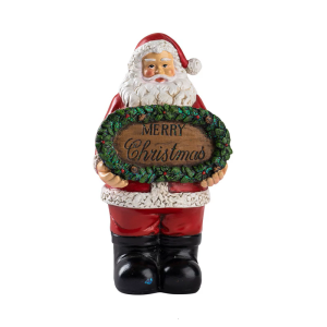 Holiday Party Decoration Resin Santa Standing Sign For Living Room Porch Office Display