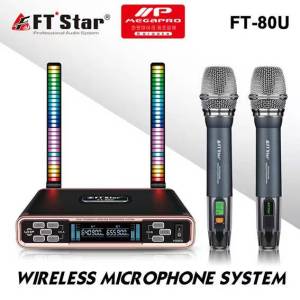 Megapro FT STAR wireless microphone with charging functionbluetooth and led ambient light FT-80U