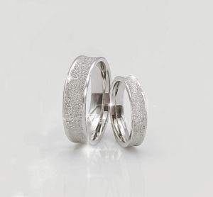 [VJ]316L Couple Ring “Sand” Steel Valentines Anniversary Couples Ring STR1648<Cincin Kekasih> 情侣装不锈钢戒指