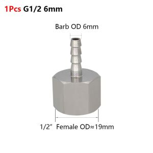 LIWU 1Pcs Thép không gỉ 304 Đầu nối ống mềm Tông màu bạc Thiết kế thẳng Đầu nối ren cái BSP Ren BSP 1/8 1/4 3/8 1/2 inch Phụ kiện ống thép không gỉ để kết nối ống dẫn