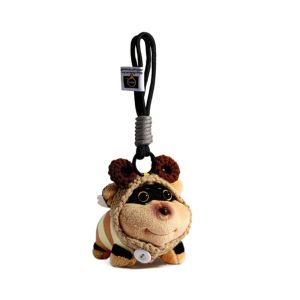 XINSU38 Cartoon Bee Dog Keychain Bowknot Cute Car Keyring Fashion Bag Hanging Plush Dolls Friend