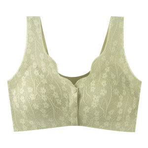 Front closure anti-sagging seamless bra for woman womens new 4-button front-open button
