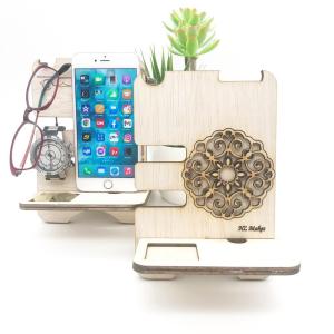 Wooden Desk Organizer to keep all your daily items organized and easy to find/ Docking Station - DO07