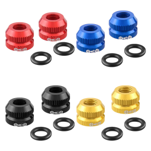 2pack Bike Inner Vacuum Tire Nozzle Locking Screw with Sealing Rings Dust Caps Protectors for Leak Prevention