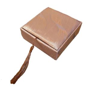 Retro Case With Plush Lining Luxurious Gold Patterned Holder Box with Tassels For A Touch Of Charm