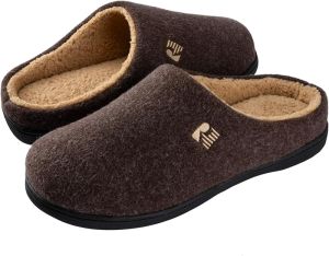 RockDove Mens Sherpa Lined Memory Foam Clog Slipper