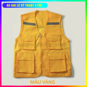 ÁO GHI LÊ 4 TÚI CÓ PHẢN QUANG ÁO KỸ THUẬT KỸ SƯ (MÀU VÀNG HOA CÚC)