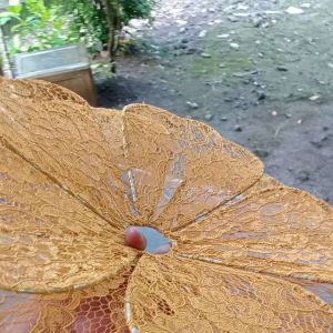 Kap Lampu Dekorasi Jogja: Kap Lampu Hias Modern Kekinian Kain Brokat Warna Gold