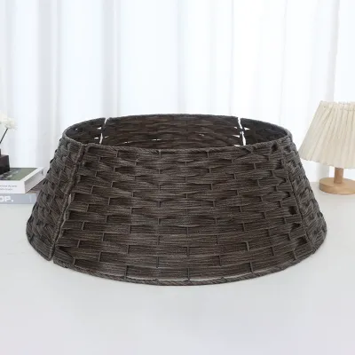 Rattan Christmas Tree Collar Rustic Handcrafted Natural Woven Xmas Tree Ring Tree Skirt Decorates