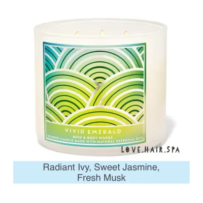 SG Stock ⭐️ VIVID EMERALD Bath & Body Works 3-Wick Scented Candle BBW Home Fragrance Bath BodyWorks White Barn BBW