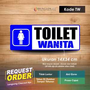 STIKER TOILET WANITA + LAMINASI KODE TW BIRU TUA
