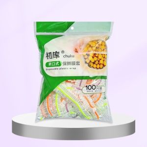 QE4P 100/300/500pcs Elastic Mouth Disposable Food Cover Food Grade Plastic Colorful Plastic Bags Elastic Food Lids Fresh-Keeping Cling Cover For Fruit Vegetable