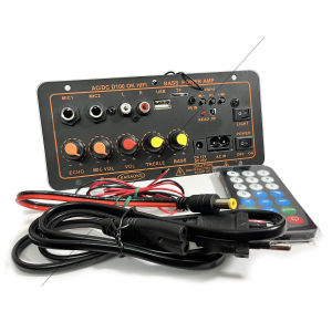 แอมป์จิ๋ว เพาเวอร์แอมป์แอ็คทีฟ D-100 OK แอมป์บลูทูธ แอมป์คาราโอเกะ มีช่องเสียบไมค์ไมค์ในตัว กำลังขับเสียง 100W RMS