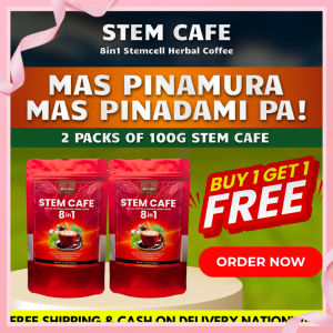 Stem Cafe 8in1 Stemcell B1T1 Coffee B Moringa Mangosteen Ginseng Banaba Organic Ginko Healing.