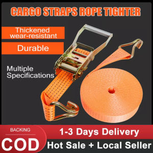 【Local delivery】10M Heavy Duty Adjustable Ratchet Cargo Tie Down Straps Luggage Belt Rope Tali Tow Strap Tow Rope