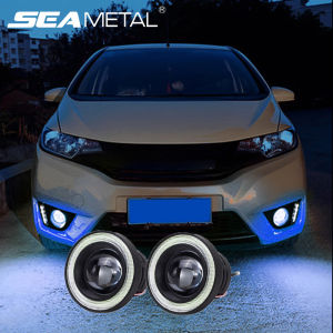 12V Universal Angel Eyes Fog Lamp 3.0" 3.5" LED DRL Auto Daytime Running Lights 10W Car Light