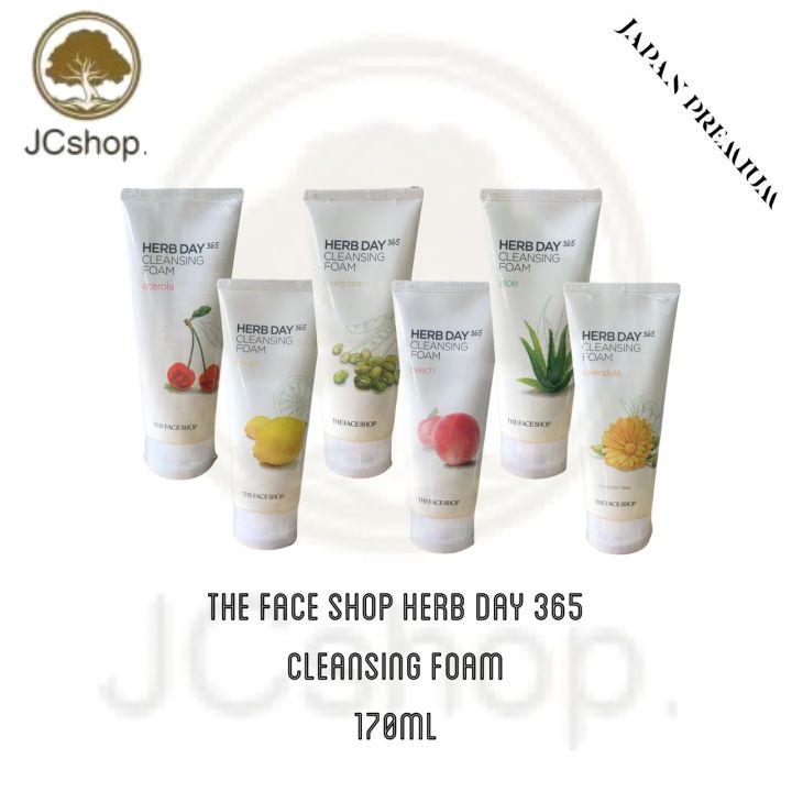 THE FACE SHOP Herb Day 365 Reinigungsschaum Mit Mungbohne – Für Weiche, Gereinigte Haut, 170 Ml