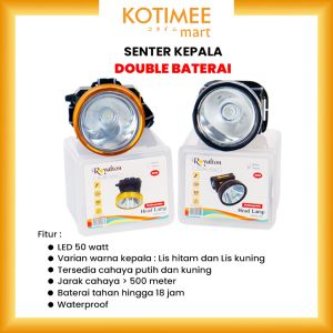 Senter Kepala LED Super Terang Tahan Lama 2 Baterai