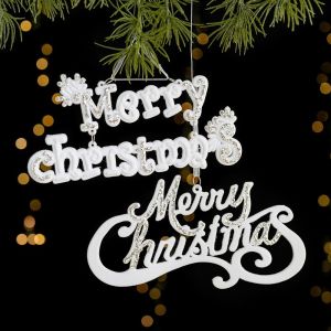 SOULLOV Multi-shaped White Christmas Ornaments Velvety Snow-white Flocked Pendants Festive Window Display Exquisite Velvet Hanging Decor Showcase