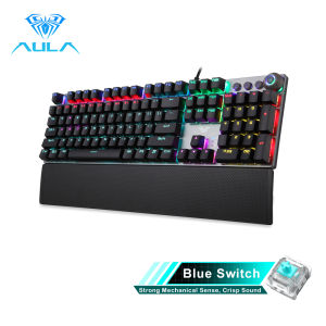 AULA Hotswap Mechanical Keyboard Gaming Keyboard 22 Backlit 108 Keys Anti-ghost Design Blue Switch/ Black Switch/ Brown Switch/ Red Switch PBT Keycaps Metal Pane，with Removable Wrist Rest，Programmable，USB Plug and Play，for PC/Laptop (F2058/F2088 )
